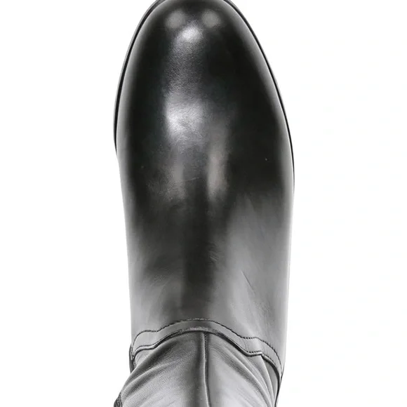NIB Franco Sarto Women's L-Maleni Black Leather and Fabric Stretch Boot -Size 7M